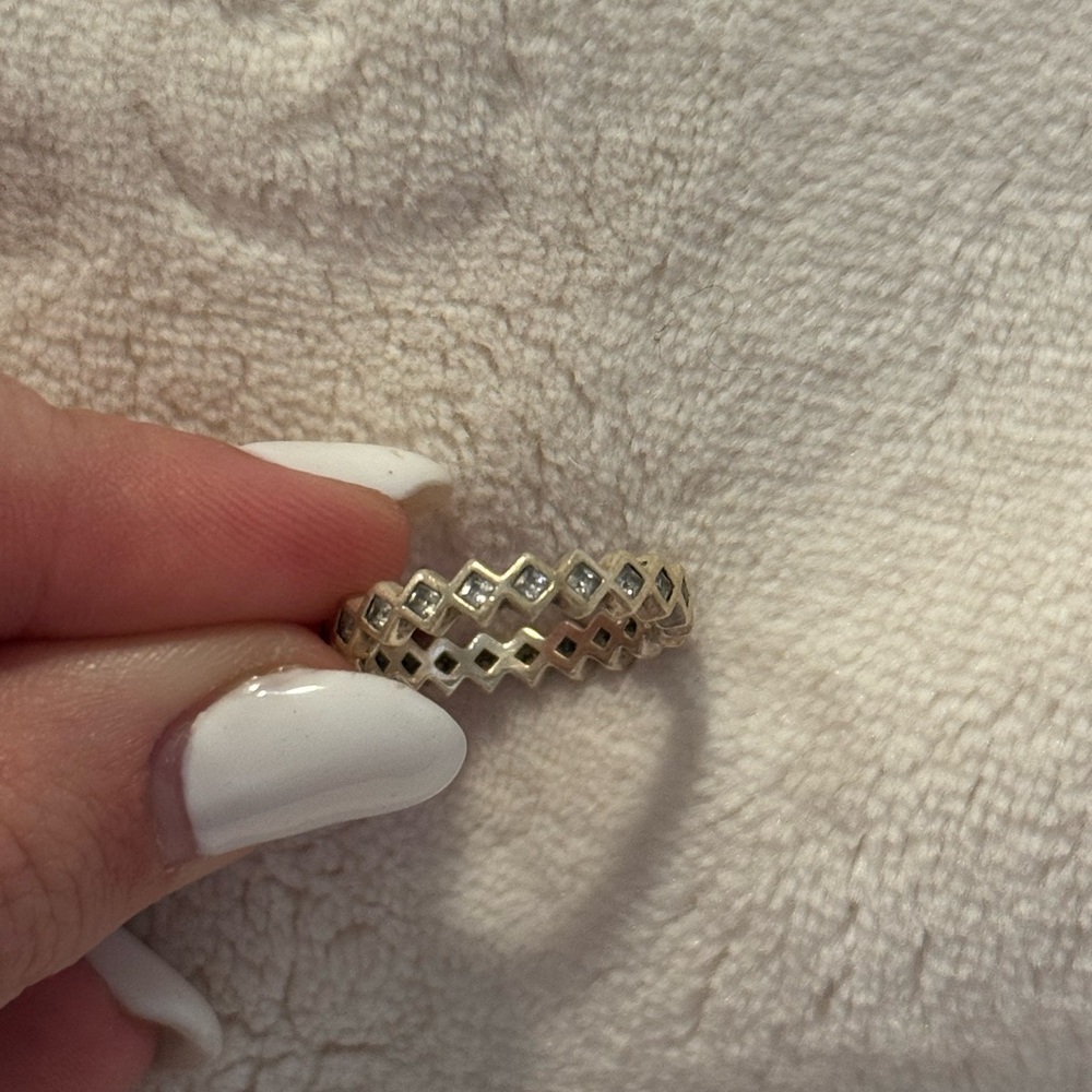 Pandora Silver Zigzag Lattice Ring
